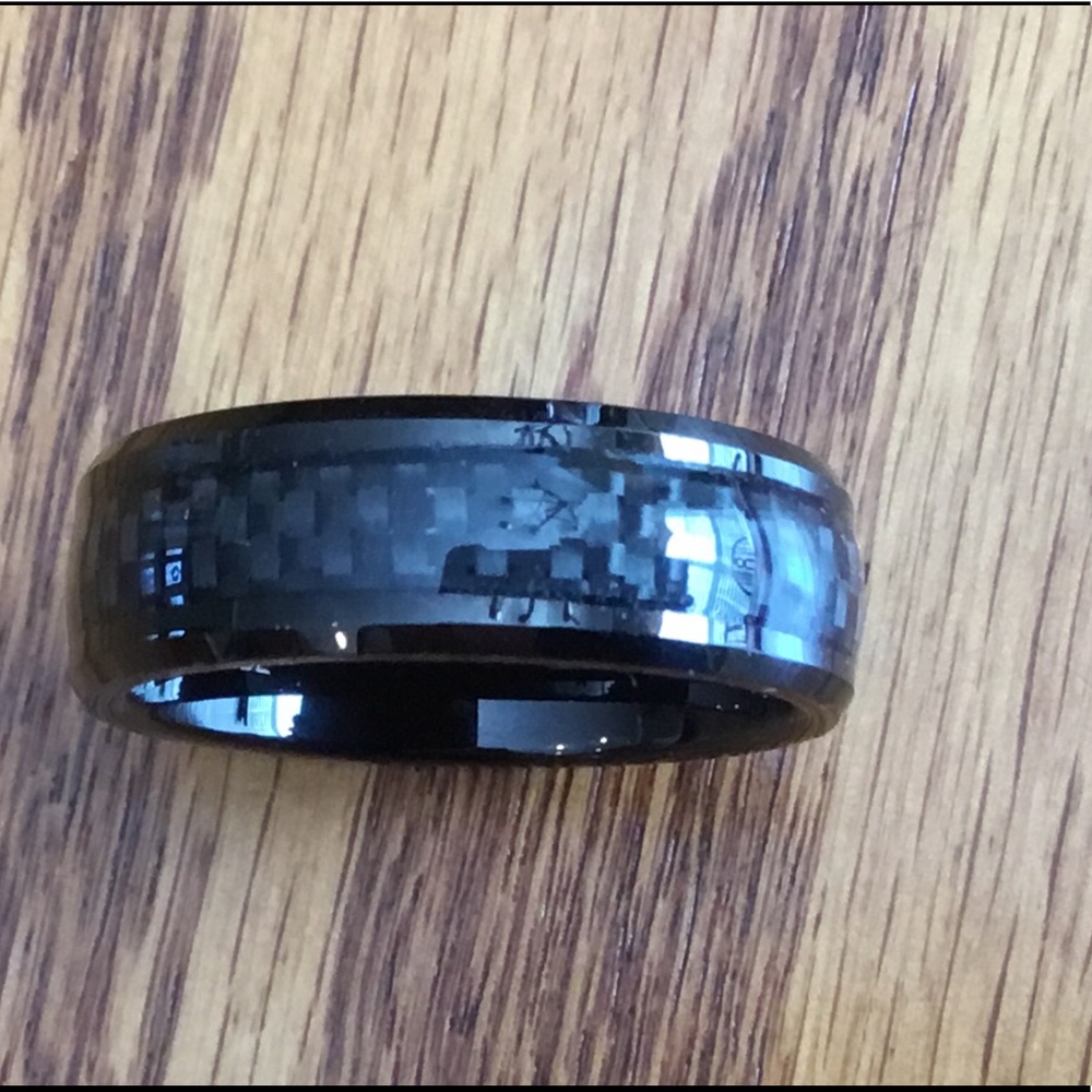 Tungsten carbide men’s ring.